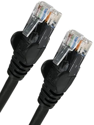 World of Data 40m BLACK CAT6 Network Cable (100% Copper Wire) - RJ45 - Ethernet - Patch - LAN - 10/100/1000 - Gigabit