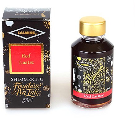 Diamine - Shimmering Fountain Pen Ink, Red Lustre 50ml