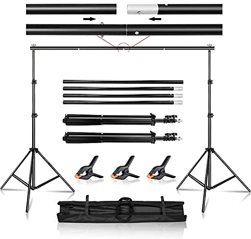 YISITONG Backdrop Stand Kit, 3m x 2m(9.8ft by 6.5ft) Photography Background Stand, Adjustable Height and Width Backdrop Stand Frame for Parties Photography Wedding Decoration
