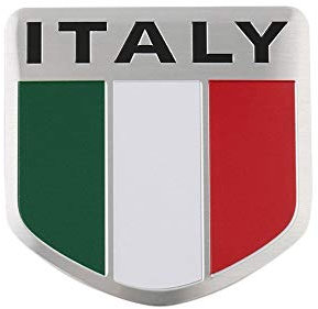 Ogquaton 1 PCS Autocollant De Voiture Italie Drapeau Motif en Aluminium Plaque Autocollant De Signalisation De Voiture Autocollant De Corps De Voiture Idéal pour Déguiser L'utilisation De La Voiture