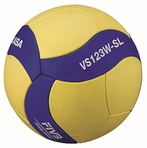 MIKASA Unisex – Erwachsene VS123W-SL Volleyball, blau, 5