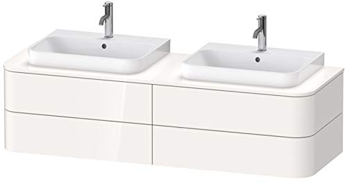 Duravit Happy D.2 Plus Waschtischunterbau für Konsole wandhängend, 1600x550 mm, 4 Schubkästen, für 2 Möbelwaschtische, Farbe (Front/Korpus): Weiß Hochglanz Dekor - HP4964B2222