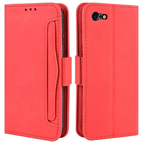 HualuBro Handyhülle für iPod Touch 7 Hülle, iPod Touch 6/5 Hülle Leder, Flip Case Cover Stoßfest Wallet Klapphülle Schutzhülle für Apple iPod Touch 7 Generation Tasche (Rot)