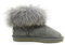 OOG Damen Leder Schlupfstiefel Winter Boots Schneestiefel Outdoor rutschfest Winterschuhe Warm Gefüttert (Grey, Numeric_39)