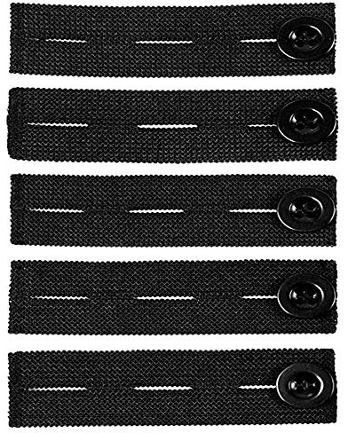 Hosenerweiterung,Hosenbunderweiterung 5 Pack Waist Button Extender Adjustable Pregnancy Waistband Extender für Hosen Hemden Anzug Hosen,Schwarz