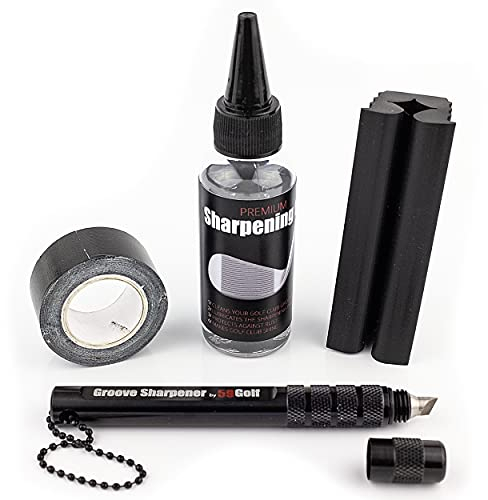 59Golf - Golf Club Groove Sharpener kit - Groove Sharpener Tool + Sharpening Oil + Duct Tape + Rubber vice clamp