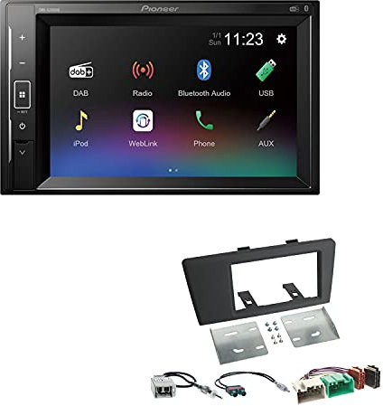 Pioneer DMH-A240DAB 2-DIN Autoradio Bluetooth DAB USB passend für Volvo V70 II 2000-2003 schwarz 2000-2003