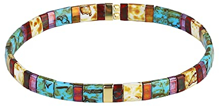 KELITCH Tila Perlen Armband Bunte Stretch Armband Miyuki Armbänder Regenbogen Kette Armbänder Für Damen