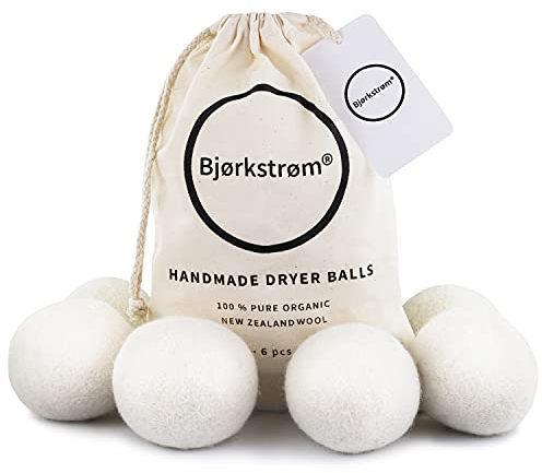 Bjørkstrøm® - Palline per asciugatrice – Qualità premium – 100% lana di pecora 6 pezzi – Palline per asciugatrice – Sfere per asciugatrice – Sfere per asciugatrice – Palline per asciugatrice