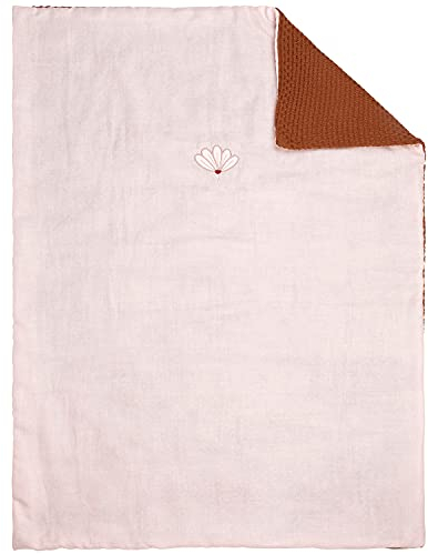 Nattou Kleine Kuscheldecke für Babys aus 100 % Baumwolle (Musselin und Strick), 100 x 75 cm, Susie und Bonnie, Rosa/Braun