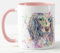 Vixar Spaniel Springer Dog Pet Watercolour Rainbow Art Coloured Mug Cup Gift Birthday Work Office Christmas Tea Coffee (Pink)