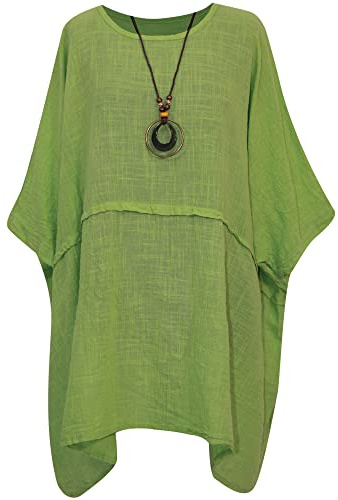 Storm Island Ladies Italian Plus Size Cotton top Women Lagenlook Batwing Sleeves Relaxed fit Tunic Scoop Neck Shirt Size 16-26 UK
