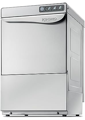 MBH - Lavavasos profesional KROMO AQUA 37 de acero inoxidable con bomba de desagüe. Lavavajillas para cocina industrial de bar, restaurante y hostelería.