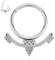 16G Septum Schmuck Silber Septun Clicker Ringe Daith Ohrringe Chirurgenstahl mit Perle Septum Ring Daith Piercing Schmuck Turm Ohrring Conch Nase Hoop Ring Tragus Knorpel Helix Ohrringe 8mm