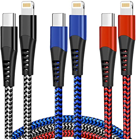 cugunu 3 Pack USB C to Lightning Cable 6ft for iPhone - Apple MFi Certified Fast Charging Cord Compatible with iPhone 14/13/12/11/XS/XR/X/8