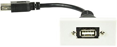 Placa de pared USB 2.0 50 mm x 25 mm, módulo, placas de pared y cajas de suelo, cable audiovisual, 1 unidad | 122.530UK