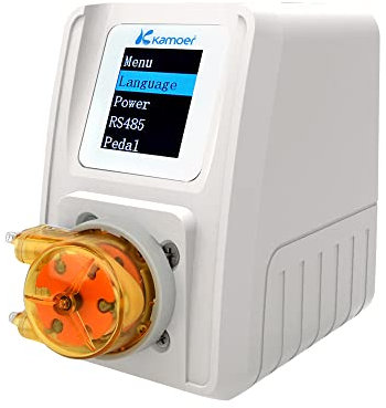 Kamoer M1-STP - Bomba peristáltica inteligente de 24 V, motor paso a paso, ajustable, programable, bomba dosificadora de líquido de bajo flujo con control para acuario de laboratorio 0-88 ml/min