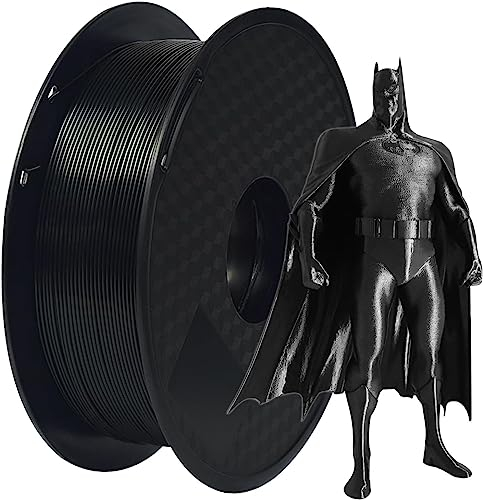 Filament 1.75 PLA, 1KG 3D Drucker Filament PLA Präzision 1,75 mm +/- 0,02 mm, Blasenfreies und Abbaubares Material für 3D Drucker von Anycubic Kobra, Mega, Ender und anderer Serien (Schwarz)