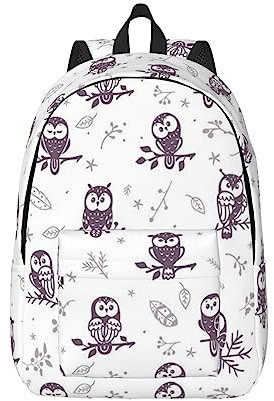 AABSTBFM Stadion Fußball Satdium Field Light Night Travel Laptop Rucksack für Damen und Herren, Sport Gym Rucksack Tasche Schultaschen für Kinder Mädchen Jungen, Zweige mit Eulenmotiv, S