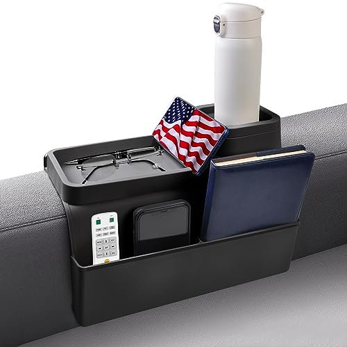 KindGa Couch-Becherhalter, Silikon, Couch-Arm-Halter, Couch-Arm-Organizer für Sofa, Getränke, Telefon, Fernbedienung, Snacks, Couch, Armlehne, Sessel, Caddy – Schwarz