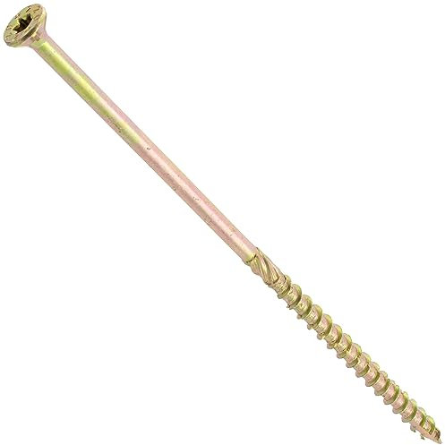 AERZETIX - C69187 - Lot de 10 Vis à bois Ø8x220 mm à tête fraisée - à empreinte étoile Т40 - en acier zingué - menuiserie contreplaqué aggloméré mélaminé terrasse panneaux chevrons bastaings
