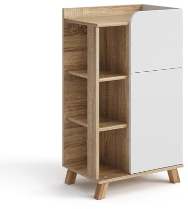 Vicco Armario Mediano Karen, Sonoma/Blanco, 50 x 90 cm con Puerta y cajón