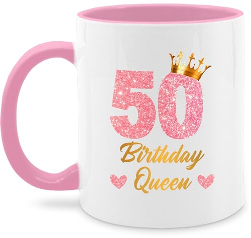 Tasse Tassen 325ml - Geburtstag - 50 Birthday Queen I 50. Geburtstags Königin I 50iger Geburtstagsgeschenk Fünfzigster - 325 ml - Rosa - geschenk zum jahre 50.geburtstag geburtstagskrone