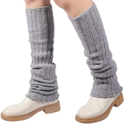 Mulor Damen Stulpen lang Wolle Stricken Beinwärmer für Frauen Gestrickt Beinstulpen Kalb Länge oder Knie hoch