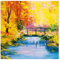 20 Servietten Herbst Brücke im Herbst als Tischdeko. Papierservietten mit Motiv. Auch für Decoupage und Serviettentechnik 33x33cm
