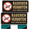 Rauchen Verboten Schild (No Smoking) | 2 Stück Rauchverbot Schild Metall Aluminium | 29x13cm Ashoaza Verbotszeichen Rauchen mit Selbstklebend und 4 Bohrlöcher | UV-Schutz und witterungsbeständig