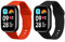 kwmobile Straps Compatible with Xiaomi Redmi Watch 3 Active Straps - 2x Replacement Silicone Watch Bands - Smartwatch or Fitness Tracker - Black/Orange
