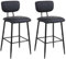 Nusetx Tabouret de Bar Lot de 2, Chaise de Bar avec Dossier et Repose-Pieds, Tabourets Haute pour Cuisine Salle à Manger Bistro, Chaise 65 cm de Haut, Noir