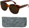 Retro Sonnenbrille ohne Stärke Dicker Rahmen und großen Gläsern, Gratis Etui, Stilvolle Damen Kunststoff Brillengestell mit Federscharnier (Leopardenmuster Braun)