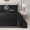 Juicy Couture Glam Night Bettwäsche-Set für Doppelbett, 4-teilig, gestreift, Größe XL, Schwarz