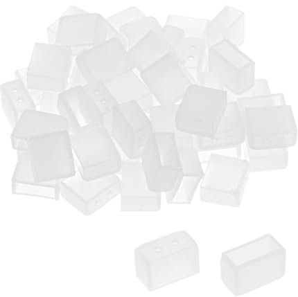 PATIKIL Silikon-Endkappenabdeckung für LED-Streifen, 40er Packung, IP67 wasserdicht mit 2 Löchern, passend für 5050 10mm breite LED-Streifen
