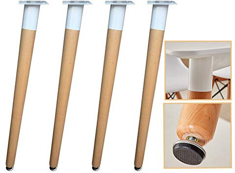 Générique Pieds de tablePieds de Table en Bois, Pieds de Table Ronds Modernes de 60cm/72cm de Hauteur pour Chaise de Table à Manger, Bricolage