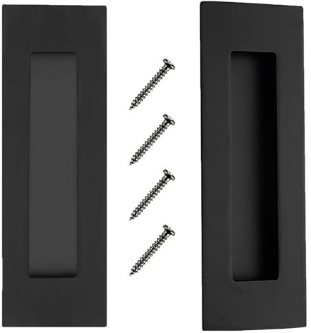 RJFUJP 2 Pcs Sliding Door Handles, Sliding Door Handle, Recessed Door Handles, Barn Door Handle, Pocket Door Handles, Flush Door Handles, Finger Pull Handles for Cabinet Closet Barn Garage Doo