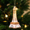 Amanman Glas-Weihnachtsschmuck Paris Eiffelturm Glas geblasene Ornamente für Weihnachtsbaum (Roségold)