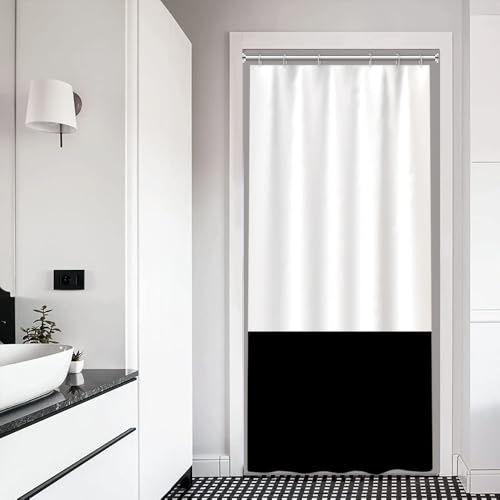 Xiaoterna Streifen Duschvorhang Modern Einfach Weiß und Schwarz Gestreifter Duschvorhang Moderne Linie Abstrakter geometrischer Duschvorhang Maschinenwaschbar Wasserdichter Stoff 90x180cm