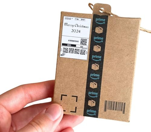 Amazon Box Inspired Ornament for Christmas Tree, Merry Christmas 2024 Shipping Label, Mini Amazon Box Tree Decor, Gift for Amazon Lover