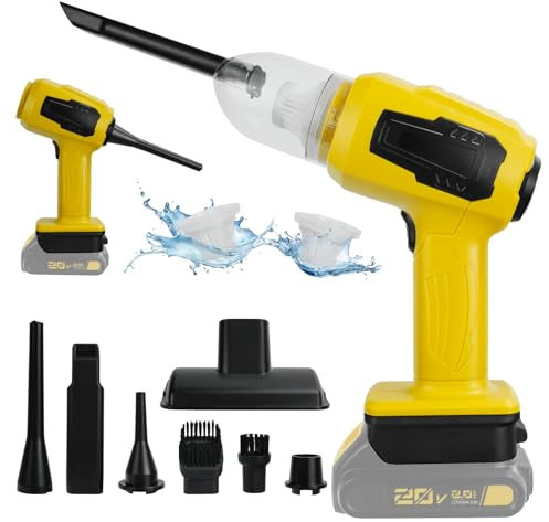 Electric Duster Vacuum Cleaner for Dewalt 20v Battery, 10000Pa Air Duste, 2-in-1 Function Air Blower Suitable for Home, Kitchen, Pet Hair, Office, Desk and Car Cleaning Tools (Not Battery)