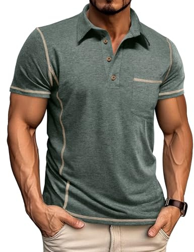 LAOARA Polo Homme Manches Courtes Polos T Shirt Ete Golf Tee Shirt Sport Regular Fit Casual T-Shirts M-3XL
