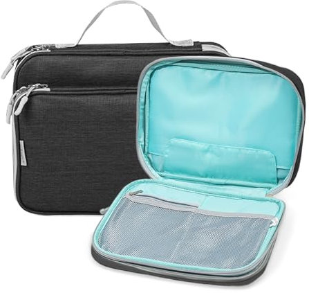 Zasjon Organizador Cables Viaje Portátil Bolsa para Cables Impermeable Viajes Accesorios Estuche Cables y Cargadores Universal para Tableta, Adaptadores, Powerbank, Negro