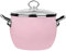 Pentola smaltata profonda in ceramica antiaderente con rivestimento a induzione/forno/lavastoviglie - rosa
