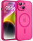 TOCOL Cover Magnetica per iPhone 14 6,1 Pollic, Compatibile con MagSafe, Protezione Fotocamera Integrata, Custodia Antiurto Traslucida Opaca, Rosa Caldo