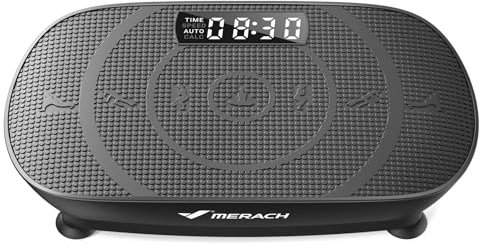 MERACH Vibration Plate, Quiet Compact Vibration Plate Exercise Machine for Shaping and Relaxation , Auto or Manual Speed Control, Comfortable Silicone Pad, LED Display (Black)