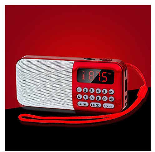 JOLIANE Das Radio-Hochvolumen des Alten Volks mit kleinem Sound Mini Phonograph Portable Player unterstützt U-Disk-TF-Karte(Rood)