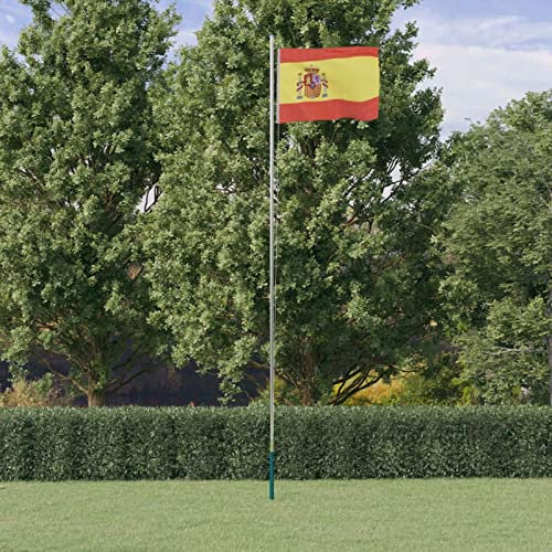 Mástil y bandera de España aluminio 6,23 m, Xichuzi Mastil Bandera Exterior, Asta De Bandera