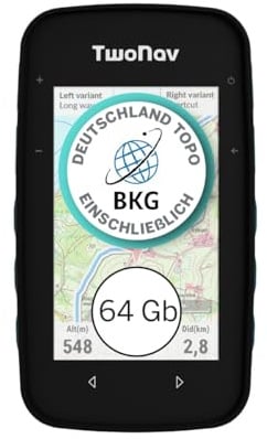 TwoNav Cross Plus (64 GB) + Karte Full Deutchland BKG Topo 1:25000 installiert, Outdoor GPS mit 3,2-Zoll-Bildschirm für MTB, Fahrrad, Trekking, Wandern oder Navigation