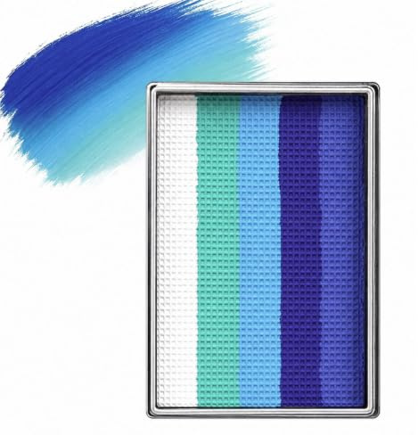 Blue Gradient Face Paint – 5-Color Body & Face Painting Palette – Water-Based, Quick-Drying, Makeup for General Use Ideal for Halloween, Cosplay, Parties Carnival（#B）